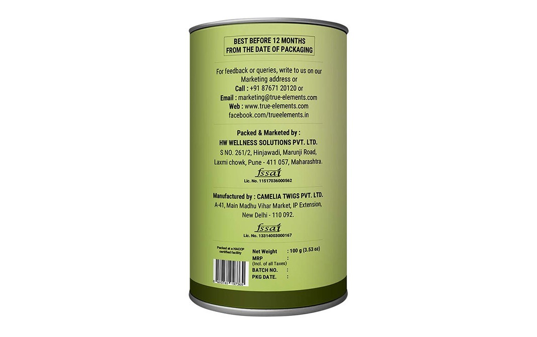 True Elements Spearmint Green Tea    Jar  100 grams